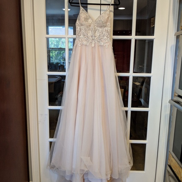 Galina Beaded Bodice Organza A-Line Wedding Dress - Picture 3 of 8